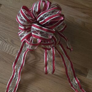Elegant Red and Gold Ribbon Bow